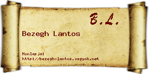 Bezegh Lantos névjegykártya